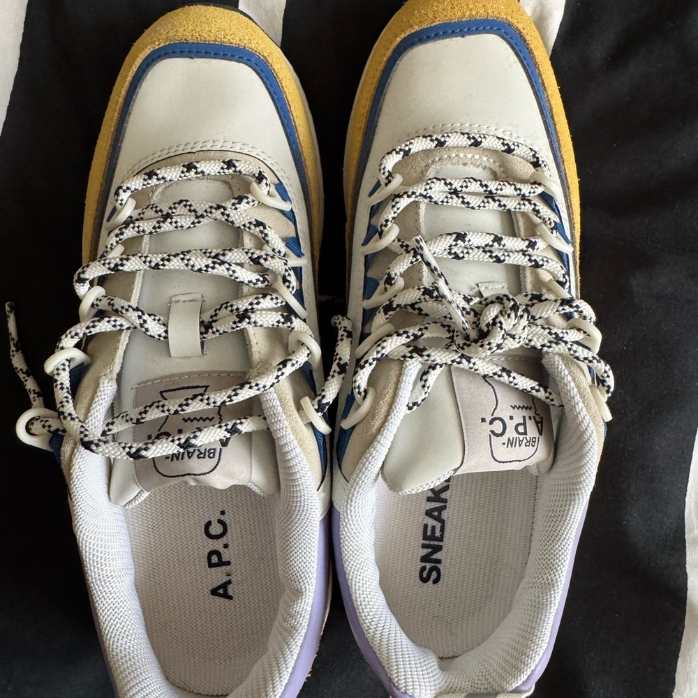A.P.C. White and Blue Sneakers